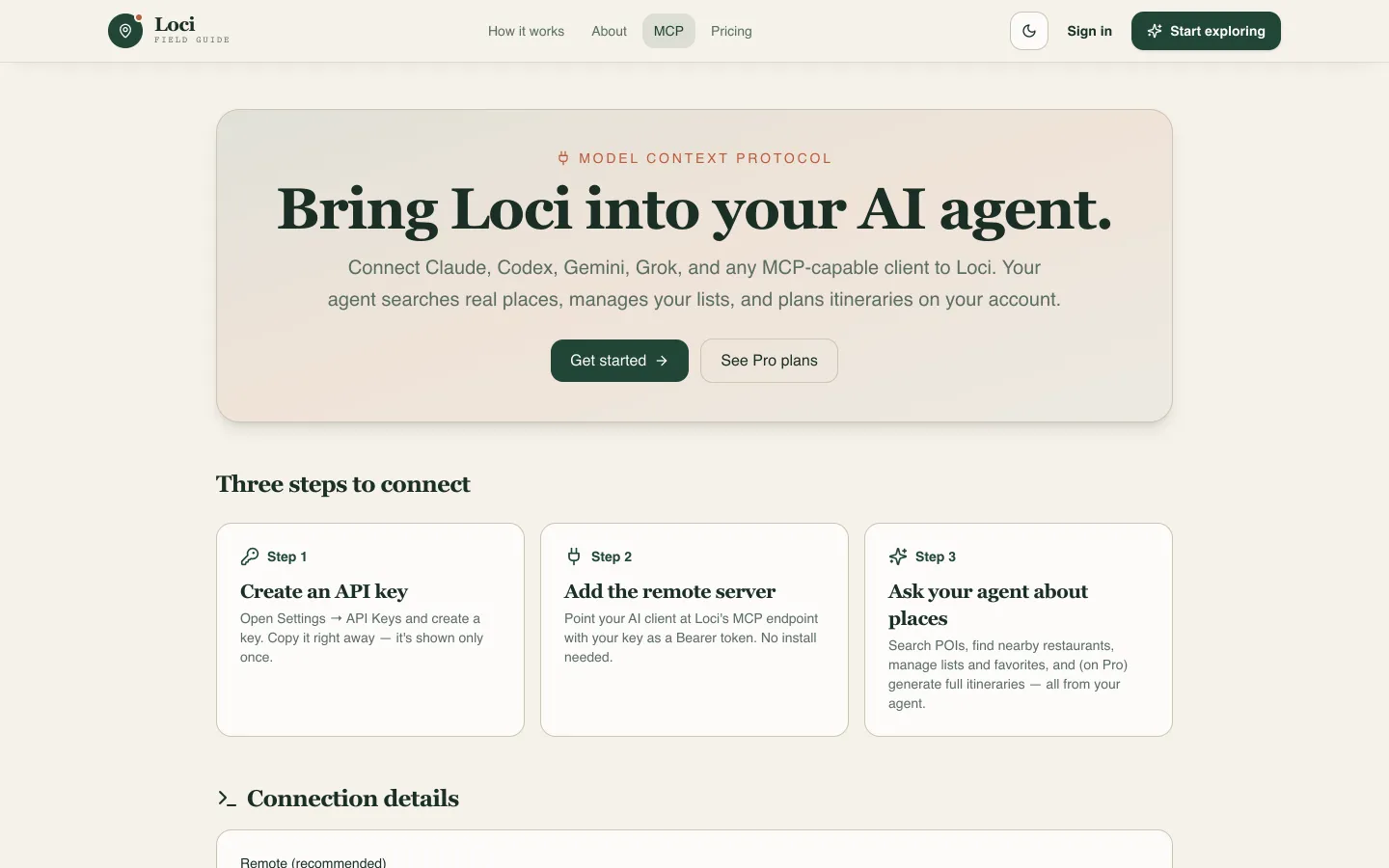 Loci MCP: a travel planner your AI assistant can actually use